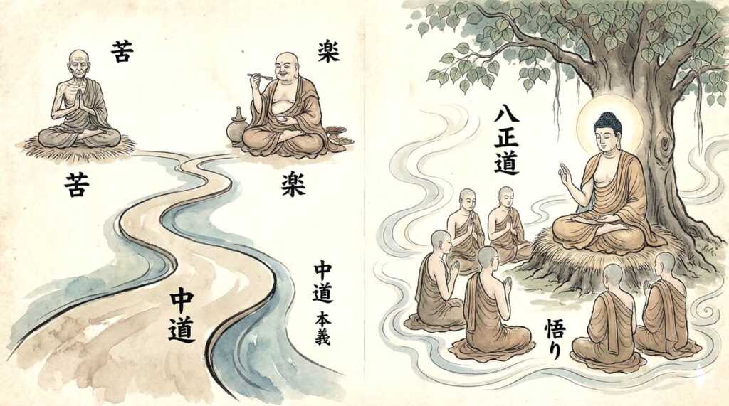 仏教の中道の本来の意味と由来、お釈迦様は中道をどう使った？