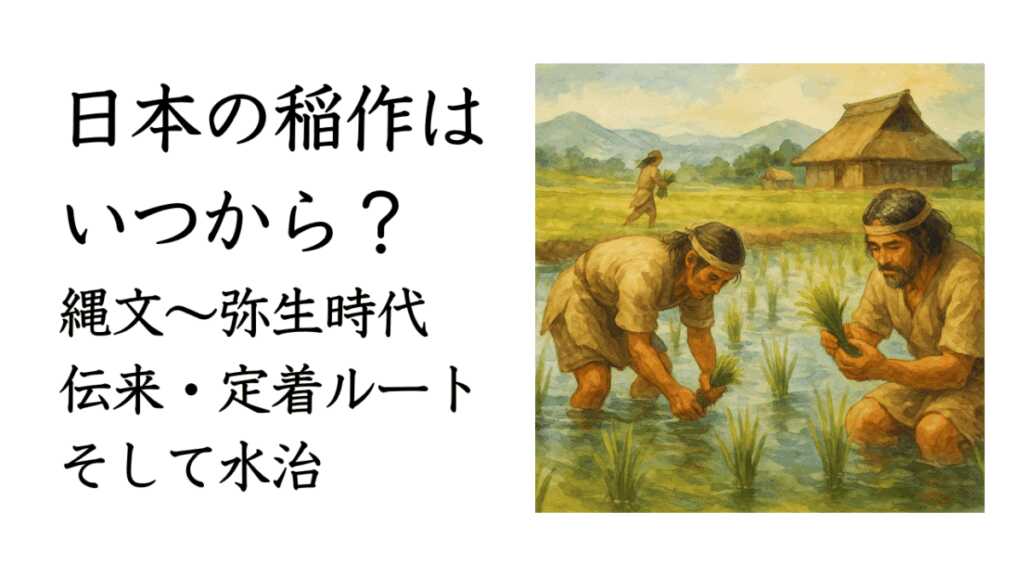 日本の稲作はいつから？縄文～弥生時代の伝来・定着ルートと水治