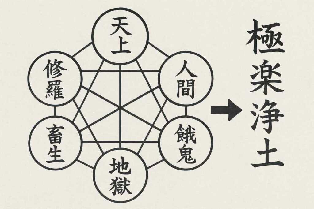 六道輪廻とは？図を使って仏教の浄土真宗への離脱をわかりやすく解説