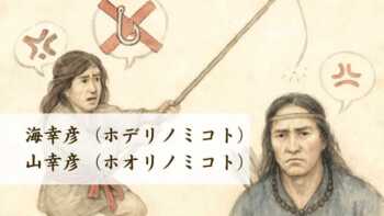 海幸彦（ホデリノミコト）と山幸彦（ホオリノミコト）の神話、家系図